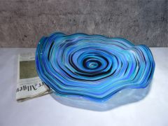 Glasschale in blau-türkis/ URAGANI di Vetro