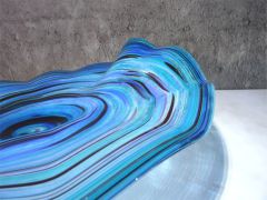 Glasschale in blau-türkis/ URAGANI di Vetro