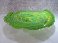 Glasschale in grün/ URAGANI di Vetro