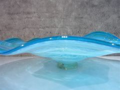 Glasschale in türkis-blau/ URAGANI di Vetro