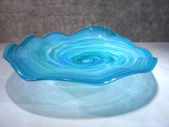 Glasschale in türkis-blau/ URAGANI di Vetro