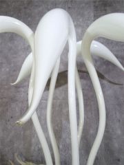 Glasskulptur 5-teilig in weiß/ CIGNO di Vetro