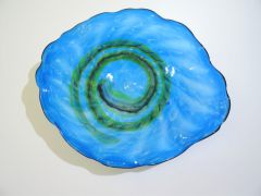 Glasteller in blau/ TROTTOLLA di Vetro