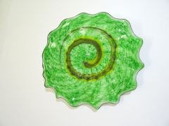 Glasteller in grün/ TROTTOLLA di Vetro
