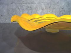 Glasteller in gelb-orange/ TROTTOLLA di Vetro