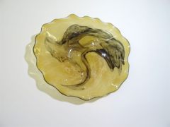 Glasteller in amber/ MARMO di Vetro