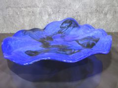 Glasteller in dunkelblau/ MARMO di Vetro