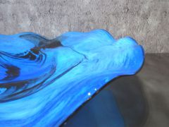 Glasteller in blau/ MARMO di Vetro