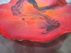 Glasteller in rot/ MARMO di Vetro