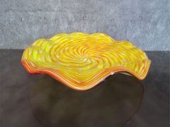 Glasteller in orange-gelb/ MOSAICO di Vetro