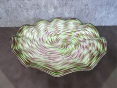Glasteller in grün-purpur/ MOSAICO di Vetro