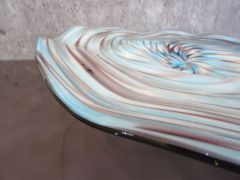 Glasteller in purpur-blau/ MOSAICO di Vetro