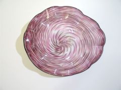 Glasteller in purpur-rosa/ MOSAICO di Vetro