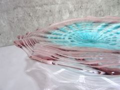 Glasteller in purpur-blau/ FIORE di Vetro