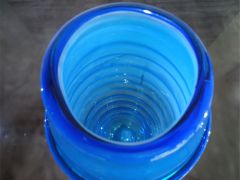 Glasvase in blau/ SERPENTE di Vetro