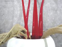 Glasskulptur 5-teilig in rot/ STELI di Vetro