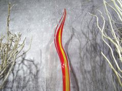 Glasskulptur in rot/ PAGLIA di Vetro