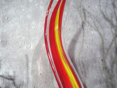 Glasskulptur in rot/ PAGLIA di Vetro
