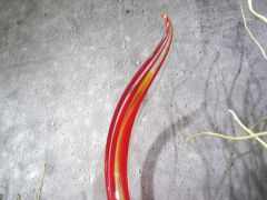 Glasskulptur in rot/ PAGLIA di Vetro