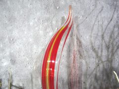 Glasskulptur in rot/ PAGLIA di Vetro